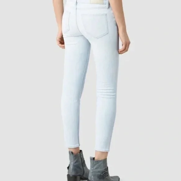 All Saints Mast Cropped Light Wash Jeans - Picture 2 of 10